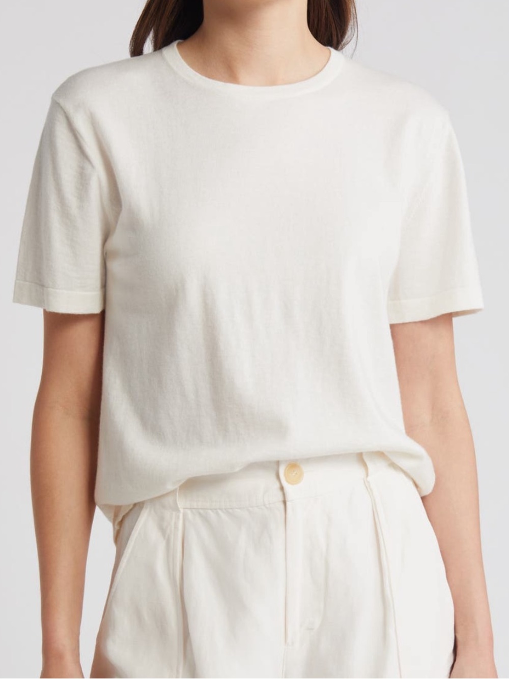 Rails Avery Short Sleeve Cotton & Cashmere Sweater